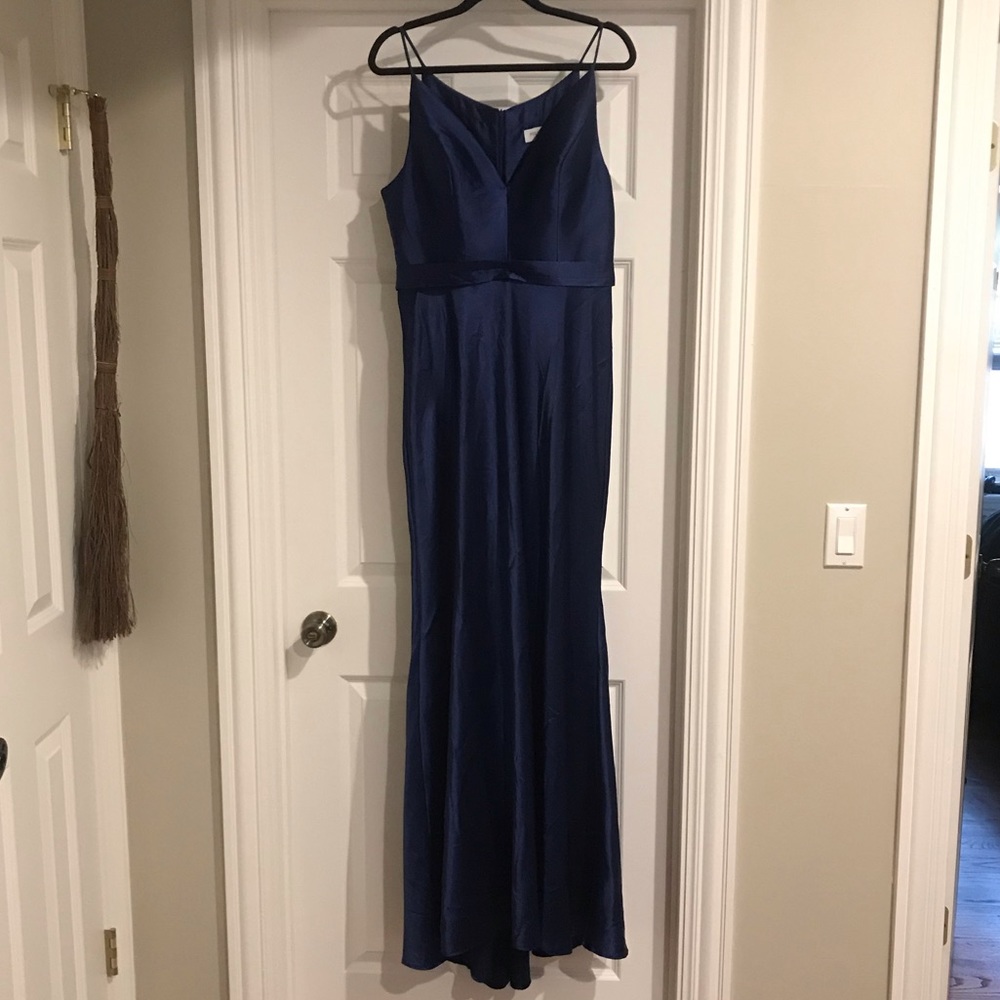Full length satin bridesmaids or prom dress